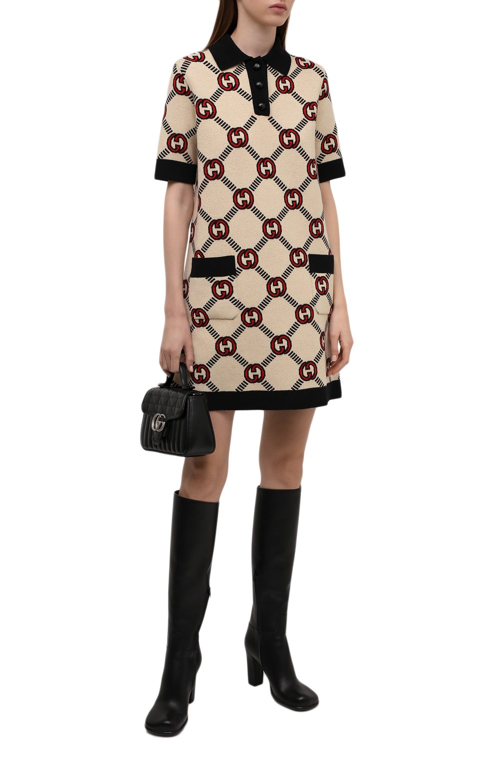 Двустороннее платье GUCCI черного цвета по цене 235500 руб., арт. 678311/XKB5S, фото 2 Двустороннее платье GUCCI, арт. 678311/XKB5S, фото 2