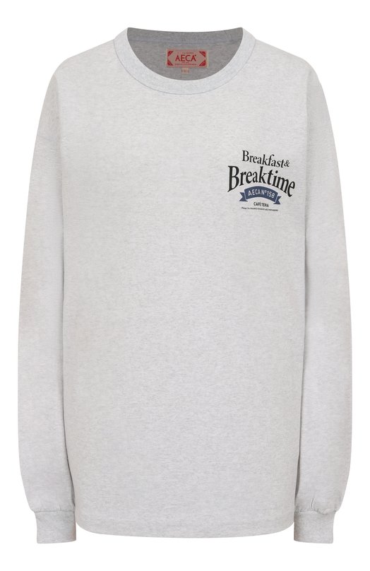 Хлопковый свитшот AECA WHITE AWCMSSBBTTLST001A2.LIGHT GREY (L) Серый  AWCMSSBBTTLST001A2.LIGHT GREY (L)