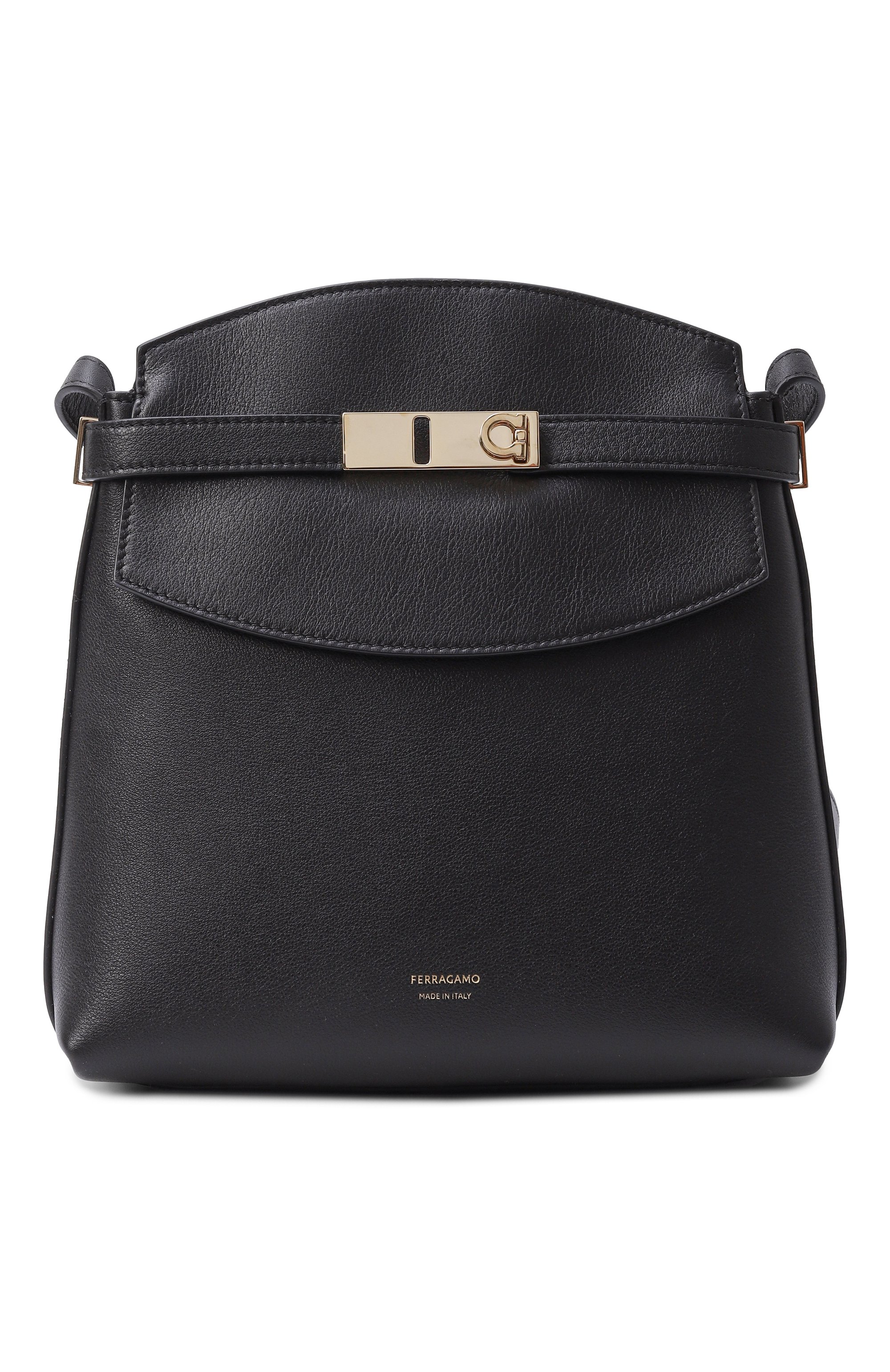 Сумка hug messenger FERRAGAMO черного цвета по цене 232000 руб., арт. 219912/780663, фото 1 Сумка hug messenger FERRAGAMO, арт. 219912/780663, фото 1