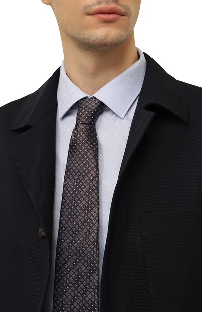 Шелковый галстук CANALI коричневого цвета по цене 17600 руб., арт. 18/HJ03775, фото 2 Шелковый галстук CANALI, арт. 18/HJ03775, фото 2