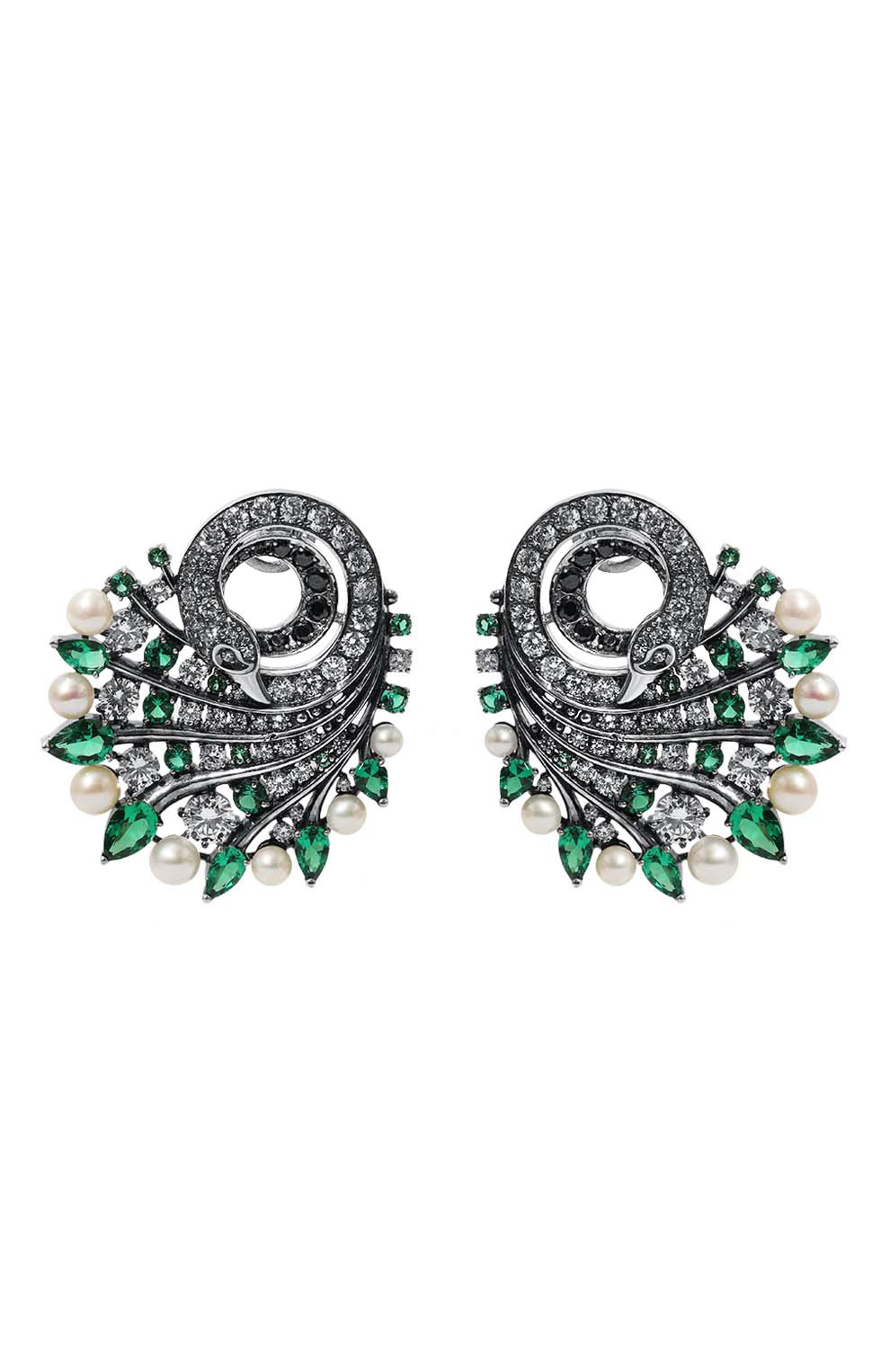 Серьги graceful swans QUEENSBEE, арт. 201409, фото 1