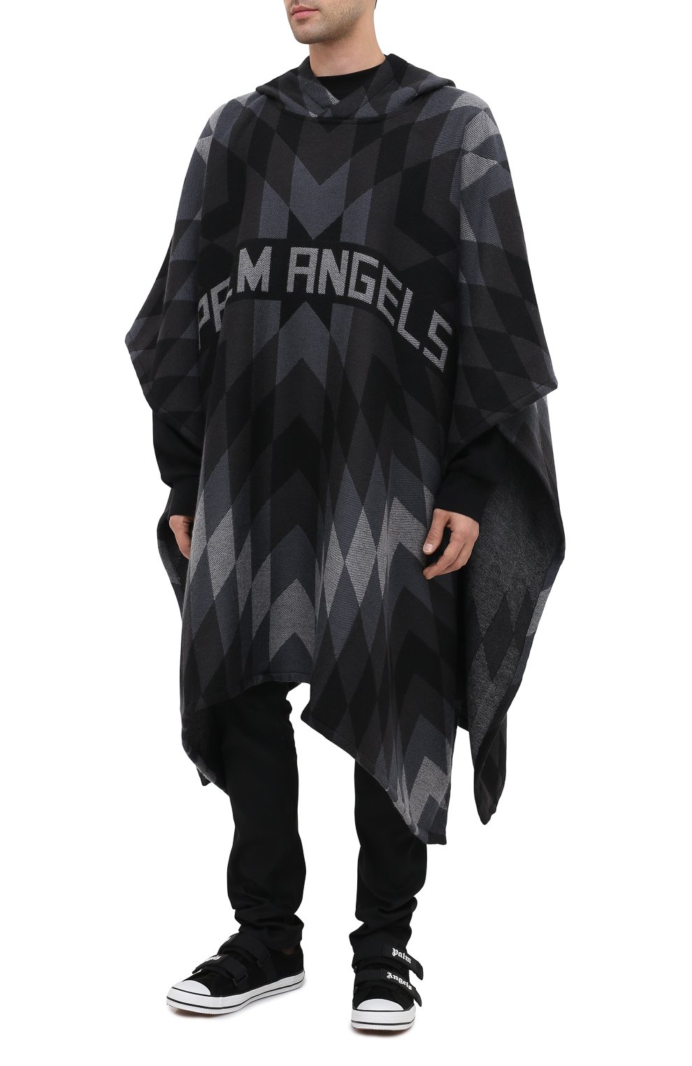 Шерстяное пончо PALM ANGELS, арт. PMHN001F20KNI0011008, фото 4