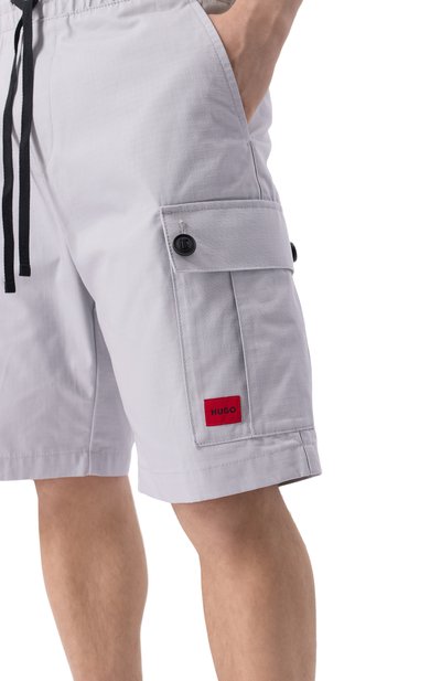 Хлопковые шорты HUGO светло-серого цвета по цене 14950 руб., арт. 50510594, фото 5 Хлопковые шорты HUGO, арт. 50510594, фото 5