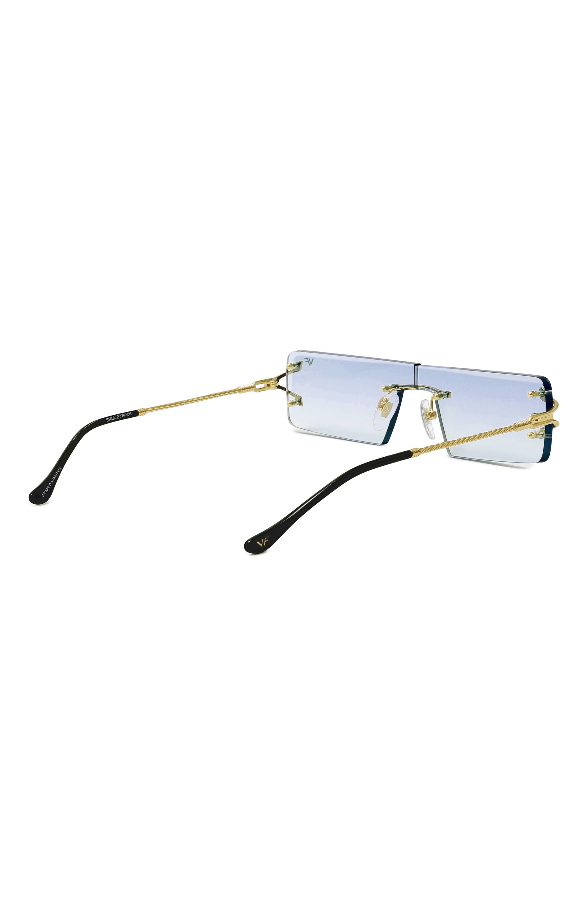 Солнцезащитные очки VINTAGE FRAMES, арт. EMPIRE 24KT G0LD/BLUE GRADIENT FLASH BL, фото 5