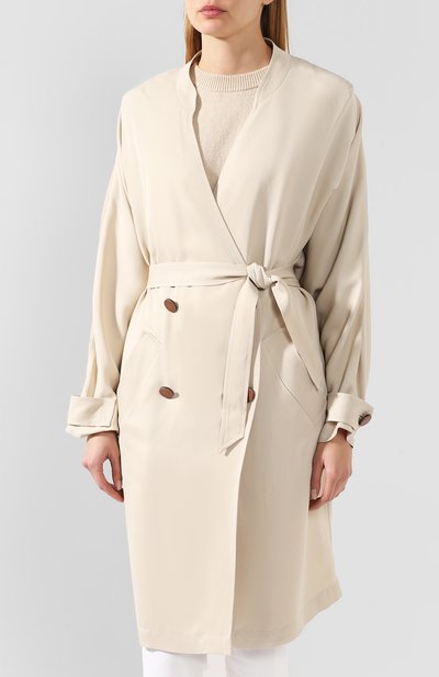 Плащ из вискозы SEE BY CHLOÉ бежевого цвета по цене 37050 руб., арт. CHS19AMA01033, фото 3 Плащ из вискозы SEE BY CHLOÉ, арт. CHS19AMA01033, фото 3