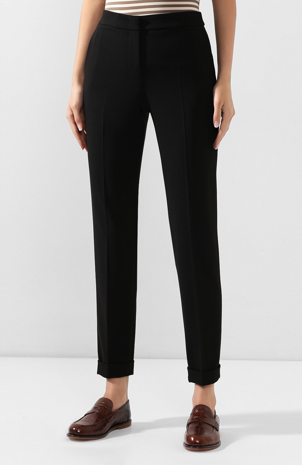 Шерстяные брюки GIORGIO ARMANI черного цвета по цене 96650 руб., арт. 0SHPP0AL/T01HK, фото 3 Шерстяные брюки GIORGIO ARMANI, арт. 0SHPP0AL/T01HK, фото 3