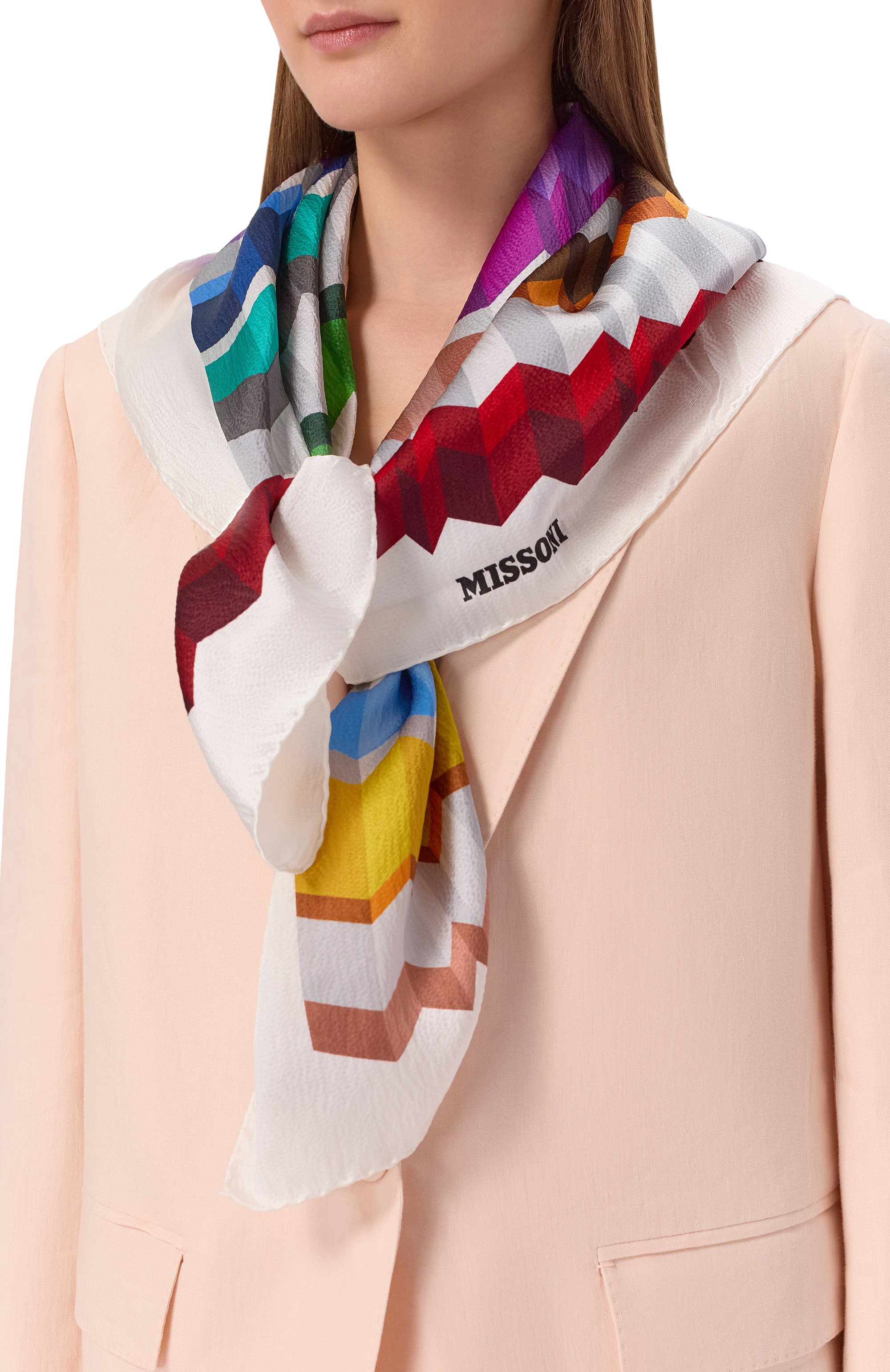 Шелковый платок MISSONI разноцветного цвета по цене 35150 руб., арт. F041RADA648, фото 2 Шелковый платок MISSONI, арт. F041RADA648, фото 2