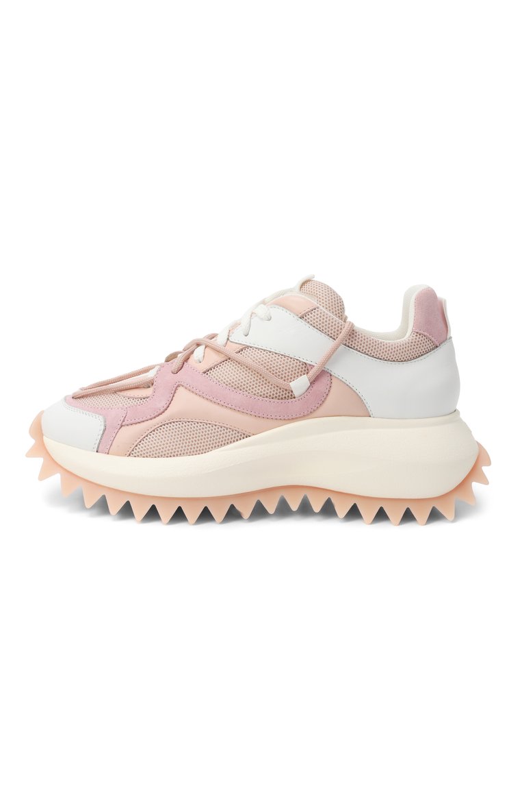 Женские комбинированные кроссовки running double laces VIC MATIE светло-розового цвета, арт. 1G3202D_D22BQETI12 | Фото 4 (Подошва: Платформа; Материал внешний: Текстиль, Натуральная кожа; Материал внутренний: Текстиль; Кросс-КТ: Низкие; Стили: Кэжуэл; Материал утеплителя: Без утеплителя)