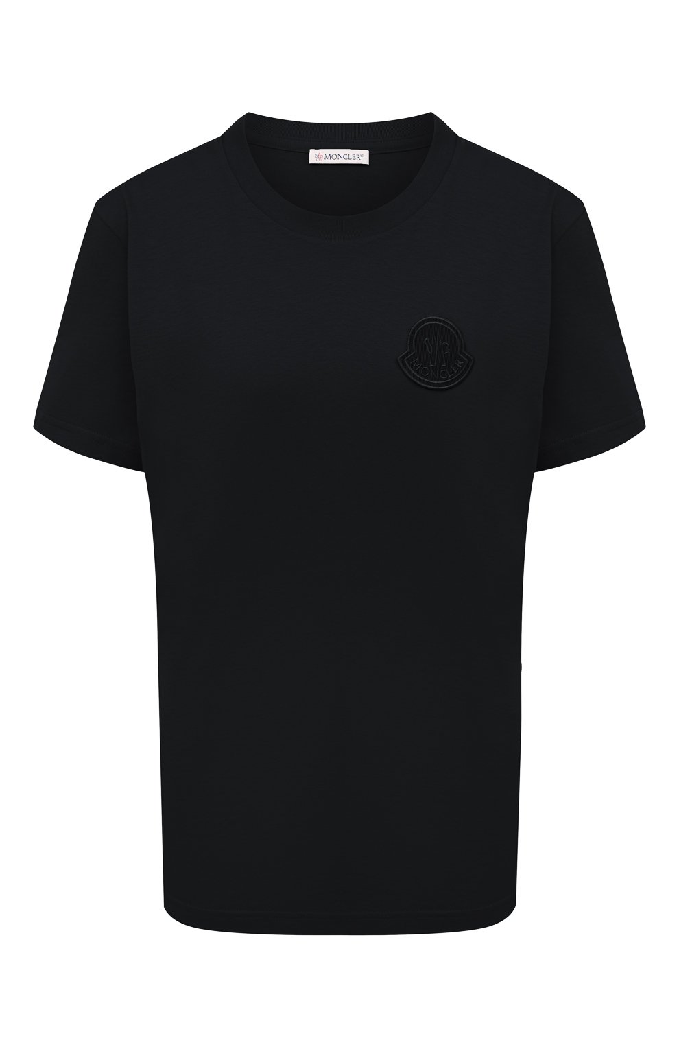 Хлопковая футболка MONCLER черного цвета по цене 22400 руб., арт. F2-093-8C759-00-V8161, фото 1 Хлопковая футболка MONCLER, арт. F2-093-8C759-00-V8161, фото 1