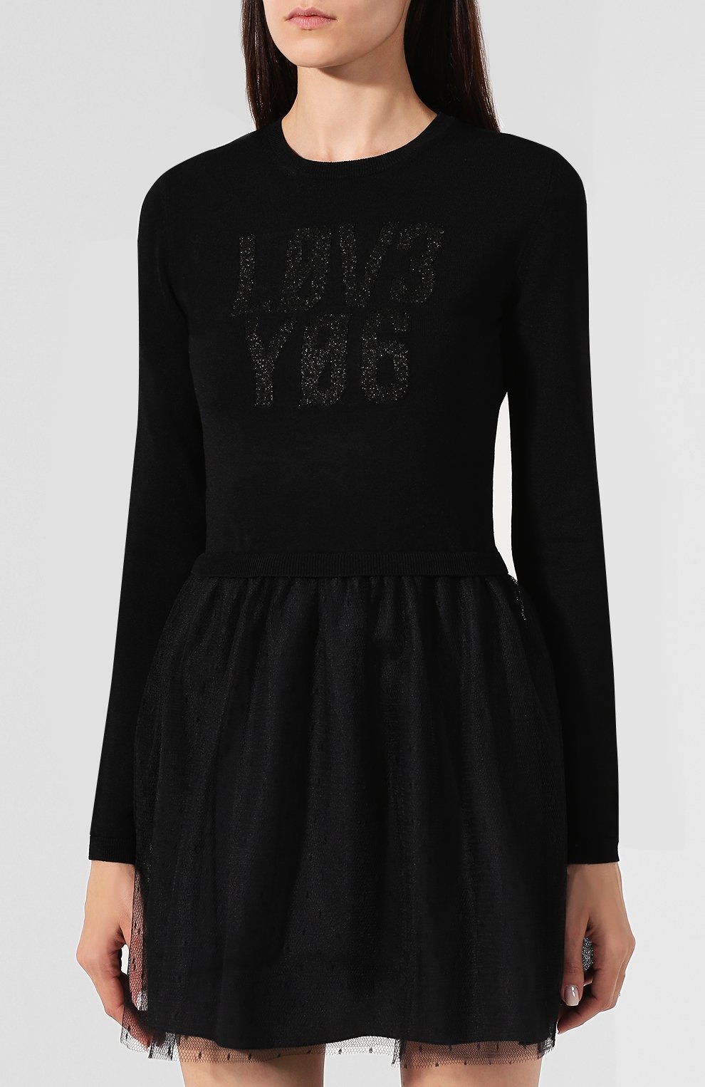 Платье из вискозы REDVALENTINO черного цвета по цене 58500 руб., арт. SR3KDA79/4DY, фото 3 Платье из вискозы REDVALENTINO, арт. SR3KDA79/4DY, фото 3