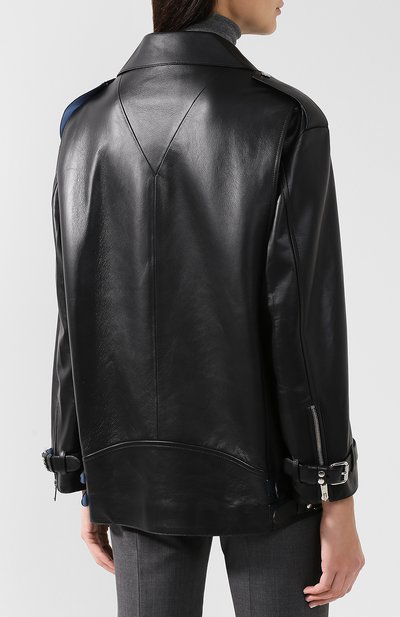 Кожаная куртка с косой молнией PRADA, арт. 58937-FLY-F014B, фото 4