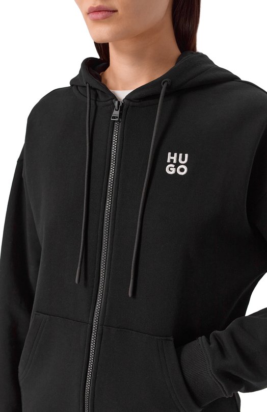 Хлопковая толстовка HUGO 50535240 Чёрный  50535240 Фото 5