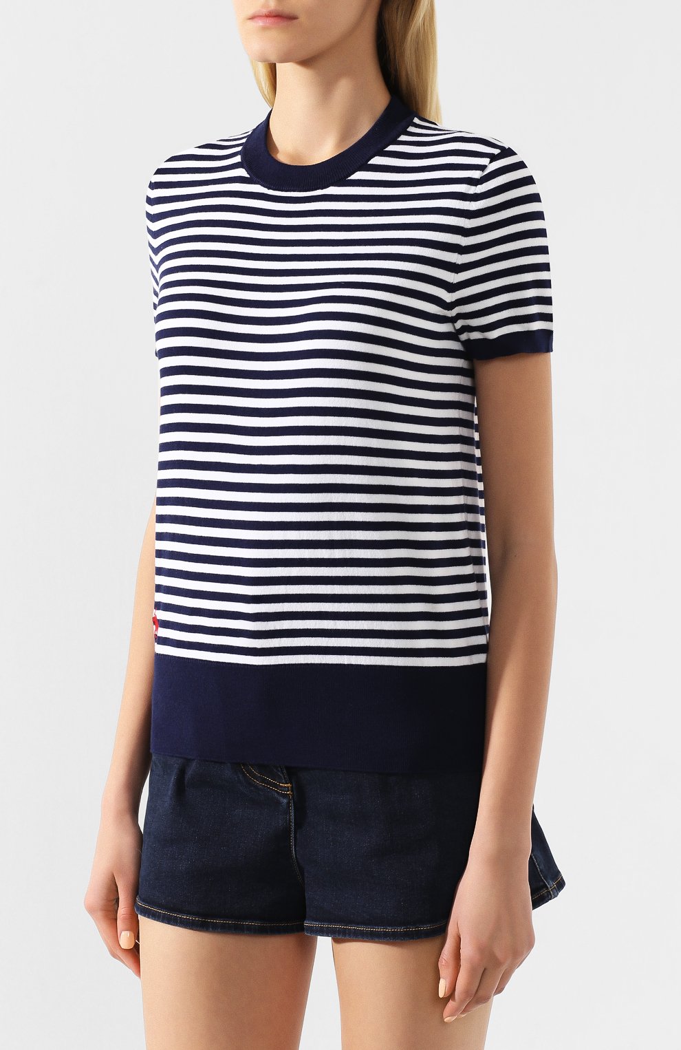 Хлопковый топ POLO RALPH LAUREN темно-синего цвета по цене 15200 руб., арт. 211780395, фото 3 Хлопковый топ POLO RALPH LAUREN, арт. 211780395, фото 3