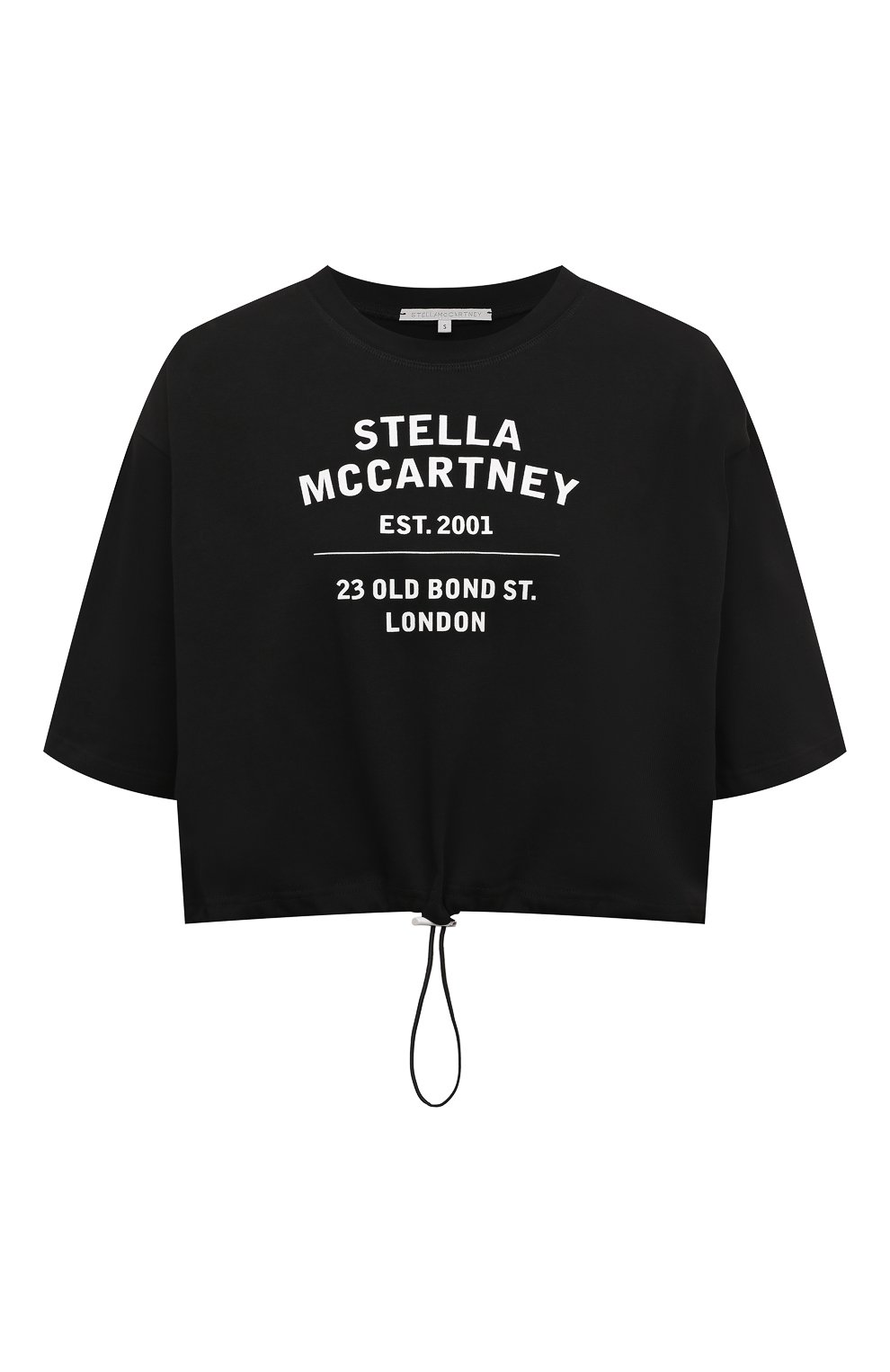 Хлопковая футболка STELLA MCCARTNEY черного цвета по цене 29950 руб., арт. S7M411740, фото 1 Хлопковая футболка STELLA MCCARTNEY, арт. S7M411740, фото 1