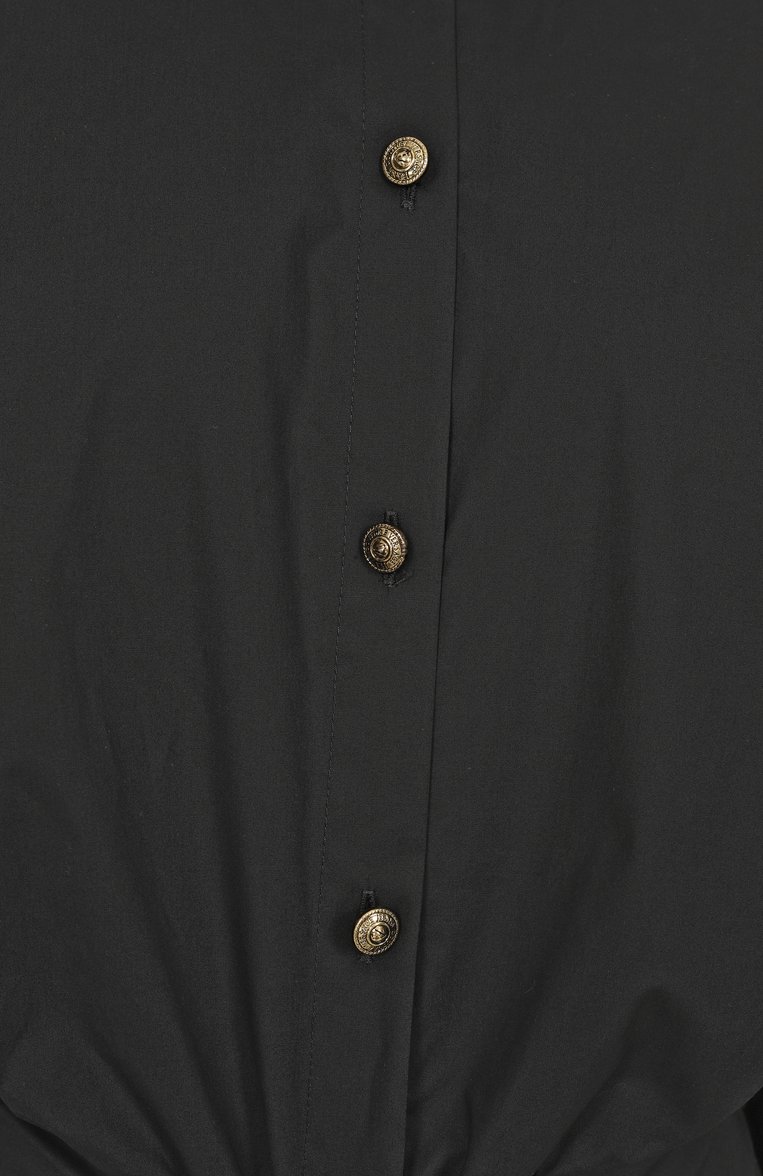 Женское хлопковое платье VERSACE JEANS COUTURE черного цвета, арт. 78HA0902/N0431 | Фото 6 (Рукава: Длинные; Материал внешний: Хлопок; Стили: Кэжуэл; Женское Кросс-КТ: Платье-одежда; Случай: Коктейльный; Автоматизация состава: Проставлено; Длина Ж (юбки, платья, шорты): Мини; Автоматизация ТО: Проставлено)