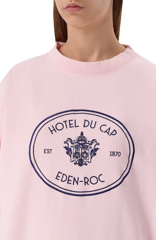 Хлопковый свитшот Sporty & Rich x Hotel du Cap-Eden-Roc Sporty and Rich ST07160621P140 Розовый  ST07160621P140 Фото 5