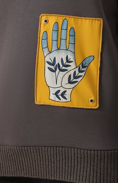 Хлопковый пуловер с круглым вырезом и контрастной нашивкой CHLOÉ, арт. CHC18AJH01089, фото 5