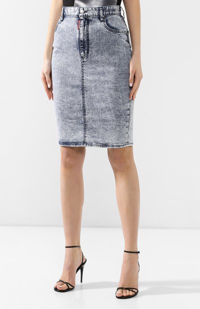 Джинсовая юбка DSQUARED2 голубого цвета по цене 26950 руб., арт. S72MA0712/S30342, фото 3 Джинсовая юбка DSQUARED2, арт. S72MA0712/S30342, фото 3