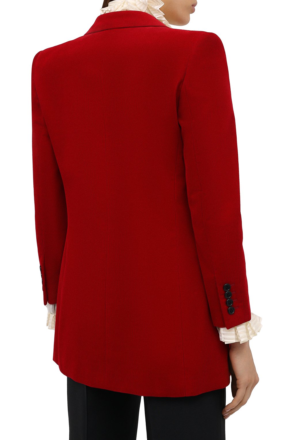Хлопковый жакет SAINT LAURENT красного цвета по цене 229500 руб., арт. 632834/Y006R, фото 5 Хлопковый жакет SAINT LAURENT, арт. 632834/Y006R, фото 5