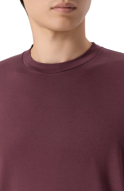 Хлопковая футболка CANALI фиолетового цвета по цене 55350 руб., арт. T0965/MJ02451, фото 5 Хлопковая футболка CANALI, арт. T0965/MJ02451, фото 5