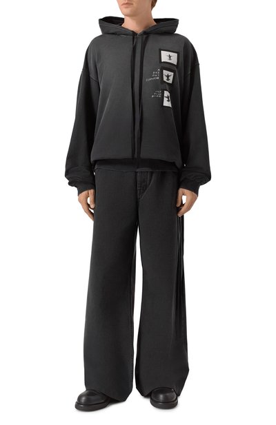 Хлопковое худи ANN DEMEULEMEESTER темно-серого цвета по цене 69900 руб., арт. B0013212/FA639, фото 3 Хлопковое худи ANN DEMEULEMEESTER, арт. B0013212/FA639, фото 3