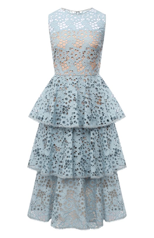 

Хлопковое платье Oscar de la Renta, Голубой