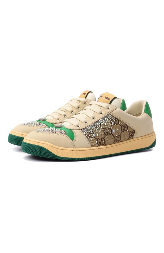 Комбинированные кеды Screener Gucci 812041/AAEB2 Бежевый 812041/AAEB2