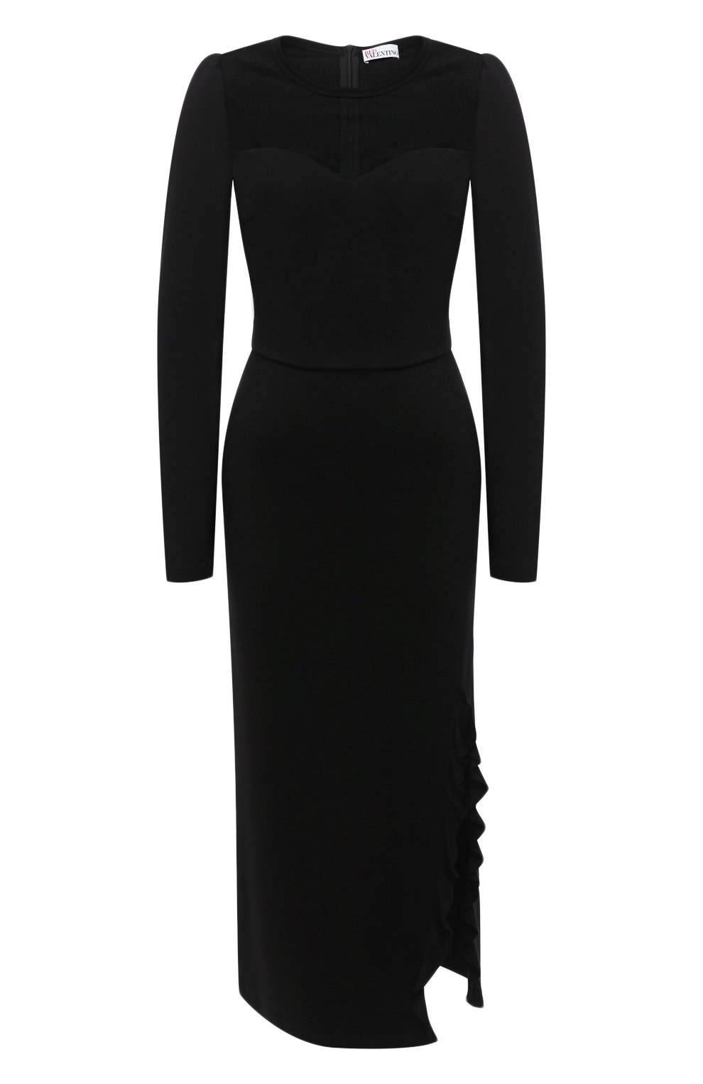 Платье из вискозы REDVALENTINO черного цвета по цене 47150 руб., арт. UR0MJ05X/5JD, фото 1 Платье из вискозы REDVALENTINO, арт. UR0MJ05X/5JD, фото 1