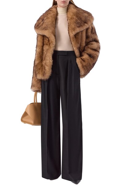 Шуба из овчины ELIE SAAB коричневого цвета по цене 1500000 руб., арт. J0157NF25/FR002, фото 2 Шуба из овчины ELIE SAAB, арт. J0157NF25/FR002, фото 2