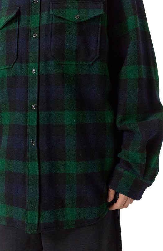 Шерстяная рубашка VETEMENTS UA65SH929N/8720 FLANNEL Зелёный  UA65SH929N/8720 FLANNEL Фото 5