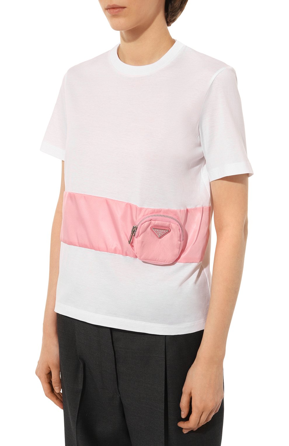 Хлопковая футболка PRADA, арт. 135684-1XBH-F0AY1-202, фото 3