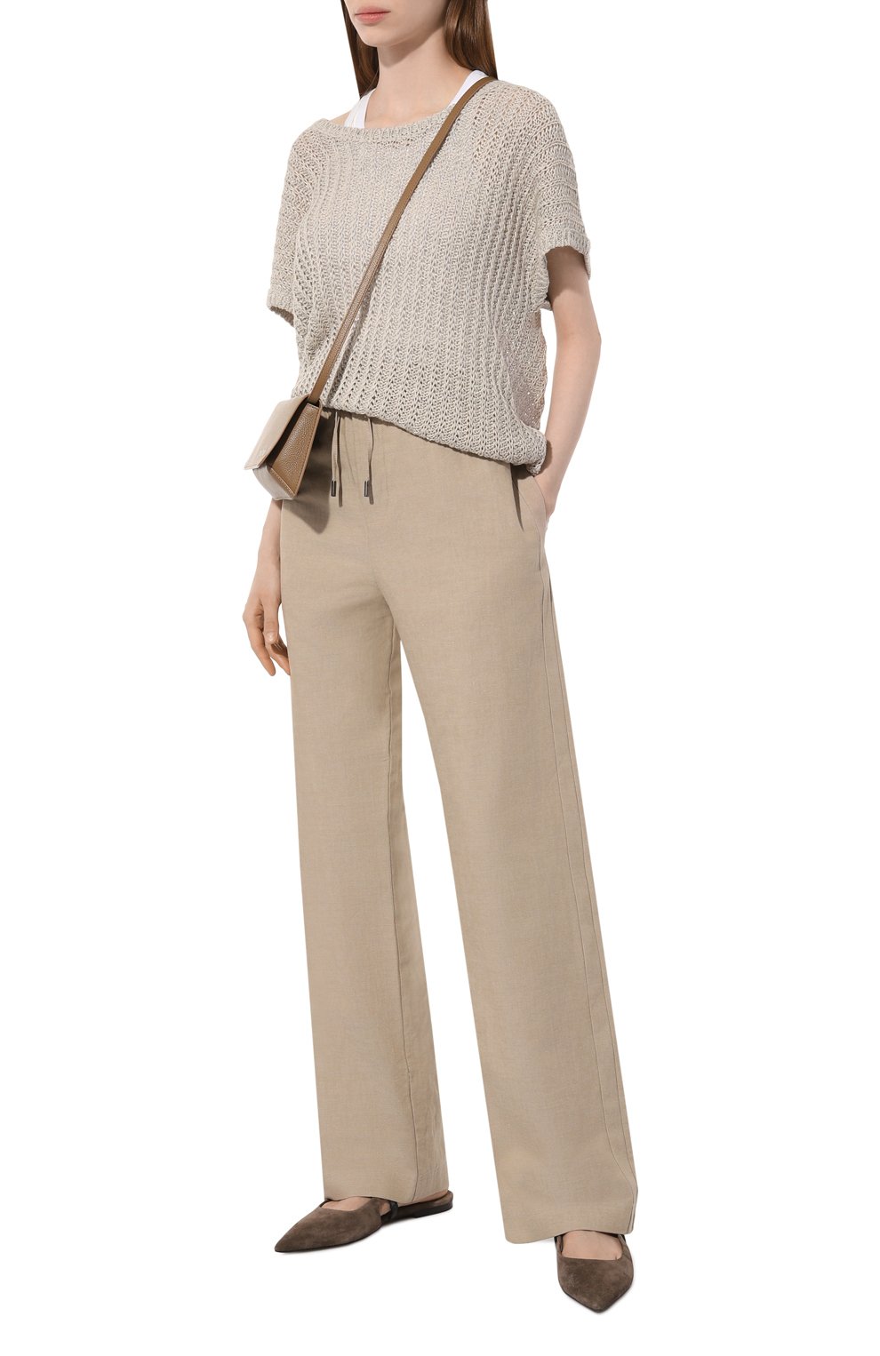 Брюки из хлопка и льна MVST бежевого цвета по цене 77350 руб., арт. 16W054/LE00, фото 2 Брюки из хлопка и льна MVST, арт. 16W054/LE00, фото 2