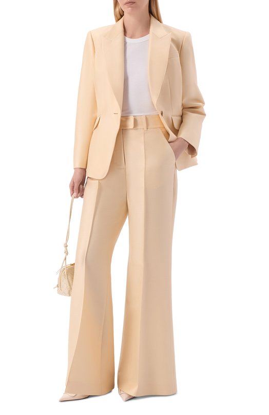 Жакет из шерсти и шелка Zimmermann 7635JS261 Кремовый  7635JS261 Фото 2