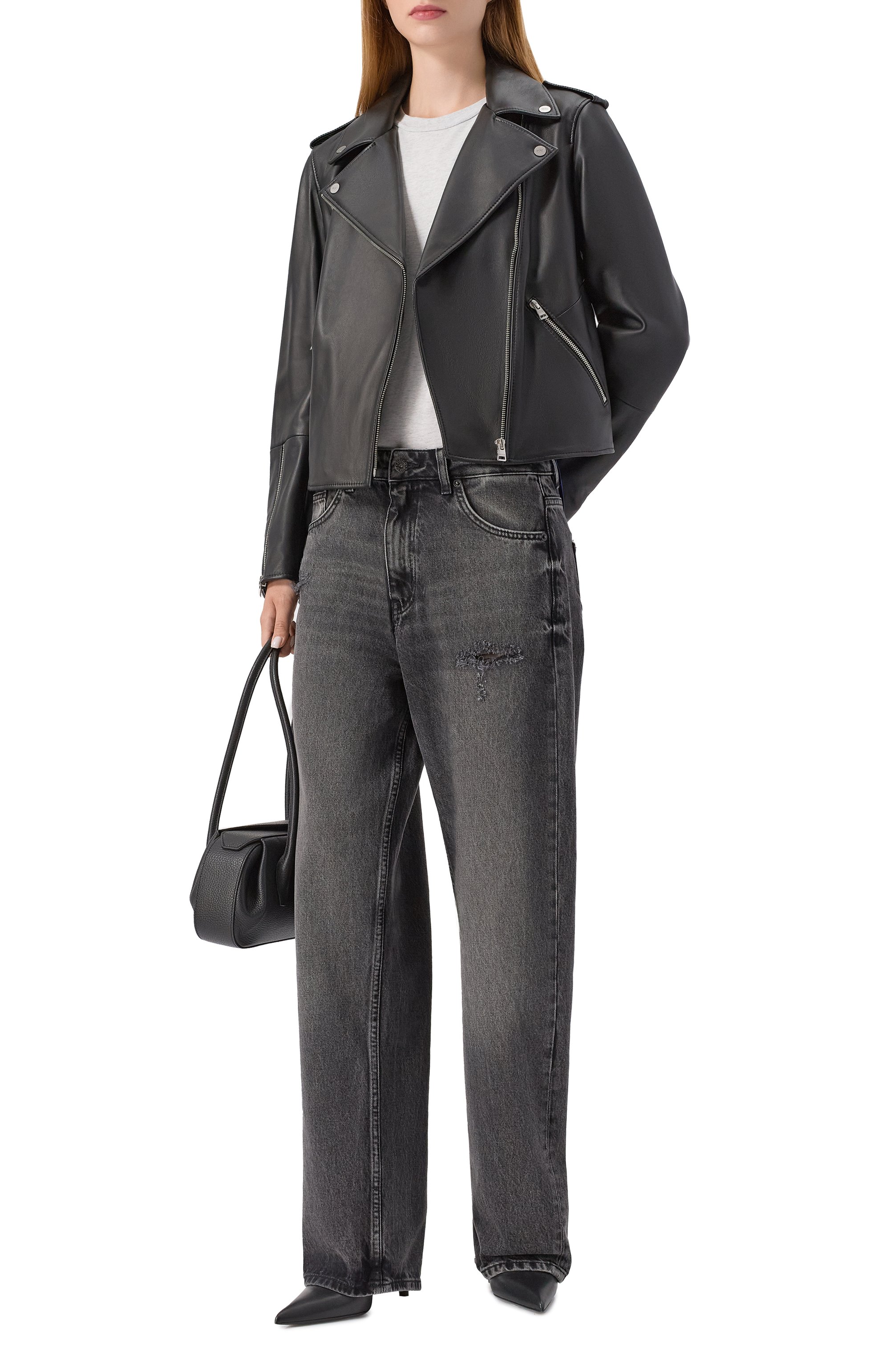 Кожаная куртка HUGO черного цвета по цене 54950 руб., арт. 50551255, фото 2 Кожаная куртка HUGO, арт. 50551255, фото 2