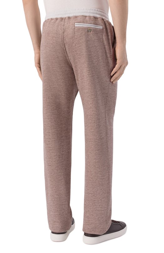 Брюки изо льна и хлопка Andrea Campagna 20M732.ZQ00.CAMP. Коричневый  20M732.ZQ00.CAMP. Фото 4