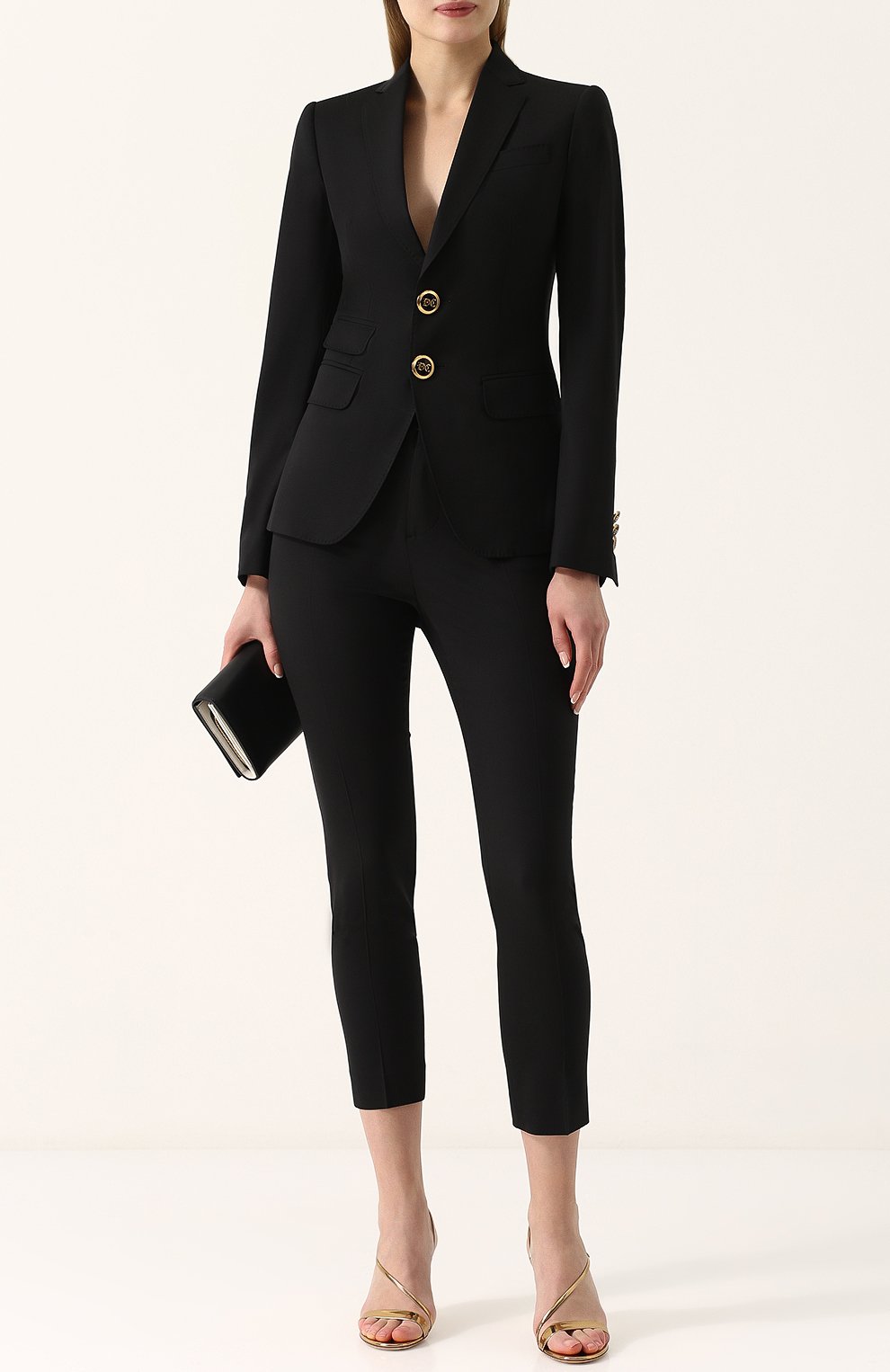 Шерстяной костюм DSQUARED2 черного цвета по цене 135500 руб., арт. S75FT0142/S40320, фото 1 Шерстяной костюм DSQUARED2, арт. S75FT0142/S40320, фото 1