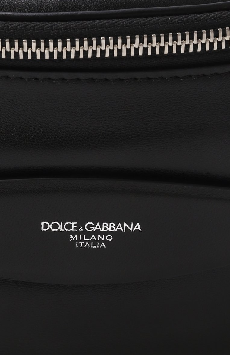 Мужская поясная сумка DOLCE & GABBANA черного цвета, арт. BM2434/AF984 | Фото 3 (Материал: Натуральная кожа; Ремень/цепочка: На ремешке; Размер: large; Стили: Классический; Случай: Повседневный)