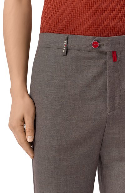 Шерстяные брюки KITON коричневого цвета по цене 228000 руб., арт. UFPPERK0632H, фото 5 Шерстяные брюки KITON, арт. UFPPERK0632H, фото 5