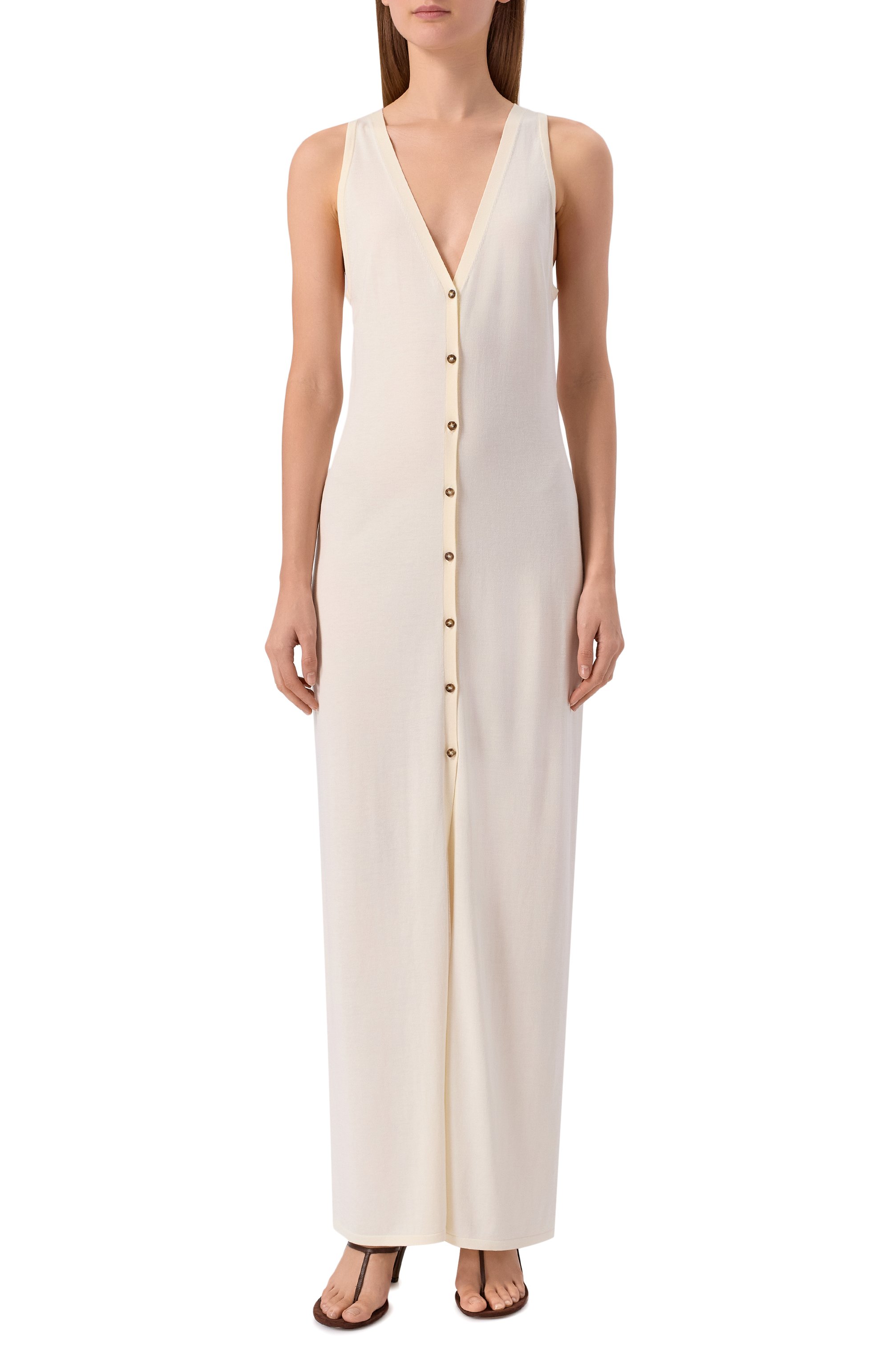 Платье из шелка и хлопка 12 STOREEZ кремового цвета по цене 24000 руб., арт. 132255, фото 3 Платье из шелка и хлопка 12 STOREEZ, арт. 132255, фото 3