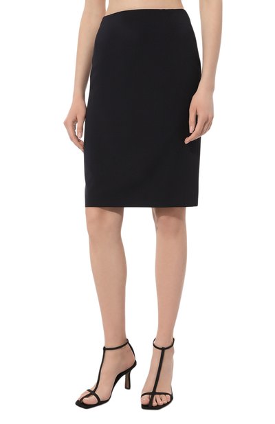 Шерстяная юбка BOSS темно-синего цвета по цене 25500 руб., арт. 50490036, фото 3 Шерстяная юбка BOSS, арт. 50490036, фото 3