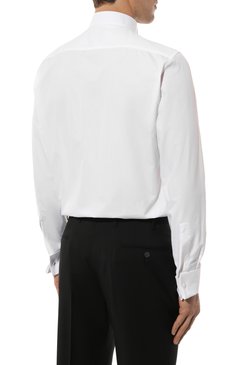 Мужская хлопковая сорочка ZEGNA белого цвета, арт. 9MENSM/CT1980 | Фото 4 (Материал сплава: Проставлено; Длина (для топов): Стандартные; Рукава: Длинные; Материал внешний: Хлопок; Драгоцен�ные камни: Проставлено; Рубашки М: Classic Fit; Случай: Формальный; Принт: Однотонные; Стили: Классический; Воротник: Бабочка; Манжеты: Под запонки)