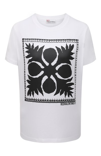 Женская хлопковая футболка REDVALENTINO, арт. VR0MG10M/5VW