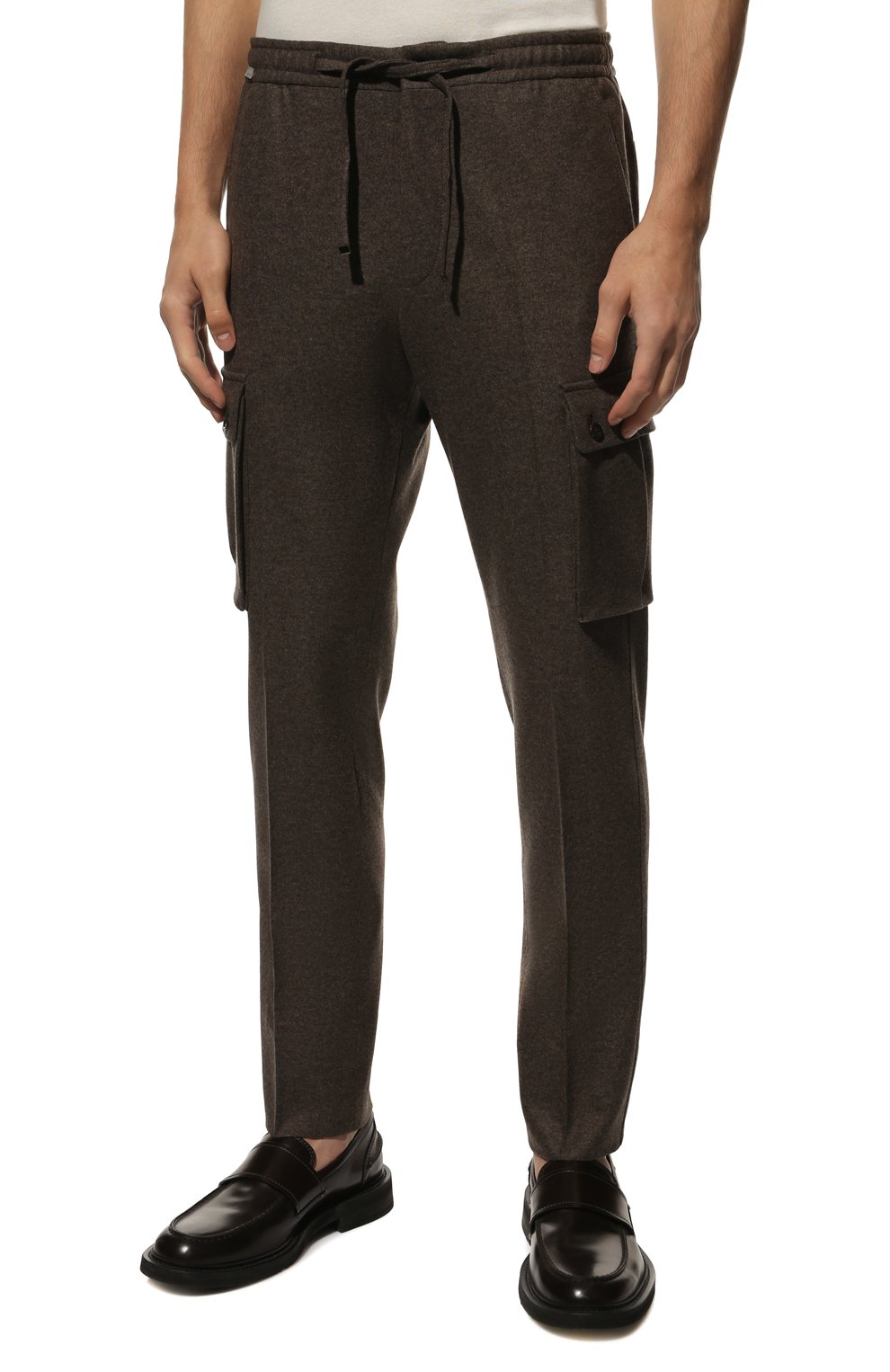 Шерстяные брюки-карго CORNELIANI коричневого цвета по цене 46200 руб., арт. 904L14-2818801/00, фото 3 Шерстяные брюки-карго CORNELIANI, арт. 904L14-2818801/00, фото 3