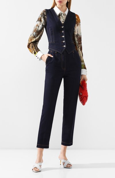 Джинсовый жилет DOLCE & GABBANA темно-синего цвета по цене 99500 руб., арт. F79U5D/G899X, фото 2 Джинсовый жилет DOLCE & GABBANA, арт. F79U5D/G899X, фото 2