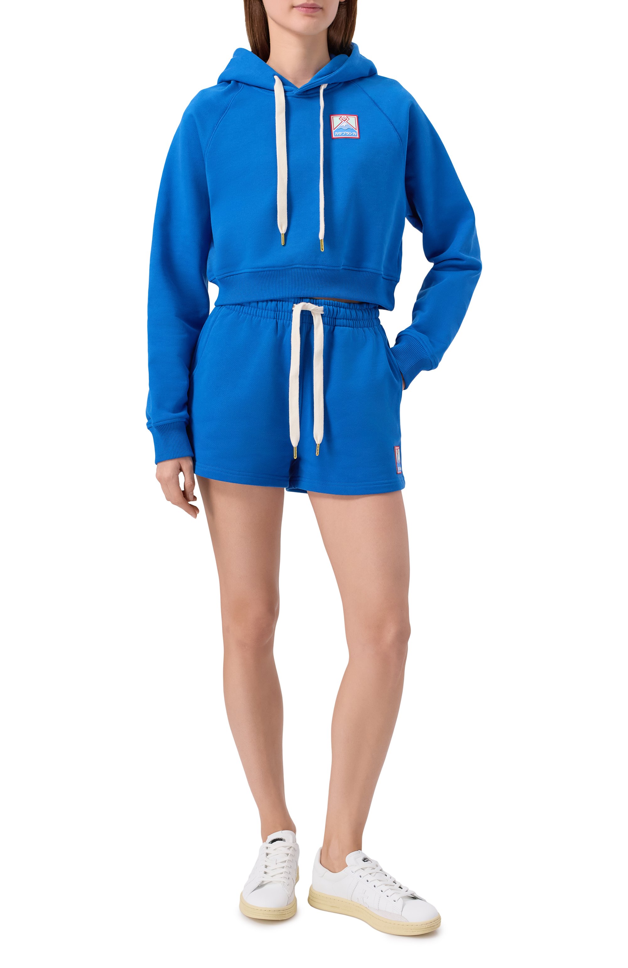 Хлопковые шорты CASABLANCA синего цвета по цене 42450 руб., арт. WPF25-JTR-186-01, фото 2 Хлопковые шорты CASABLANCA, арт. WPF25-JTR-186-01, фото 2