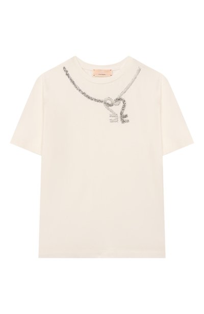 Хлопковая футболка ELISABETTA FRANCHI LA MIA BAMBINA, арт. EFTS264C/JE018