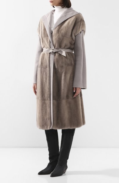 Пальто с мехом норки LORO PIANA, арт. FAG3852, фото 3