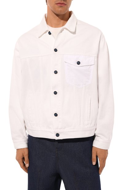 Джинсовая куртка KITON кремового цвета по цене 151000 руб., арт. UGKH067K0707D03_SET, фото 4 Джинсовая куртка KITON, арт. UGKH067K0707D03_SET, фото 4