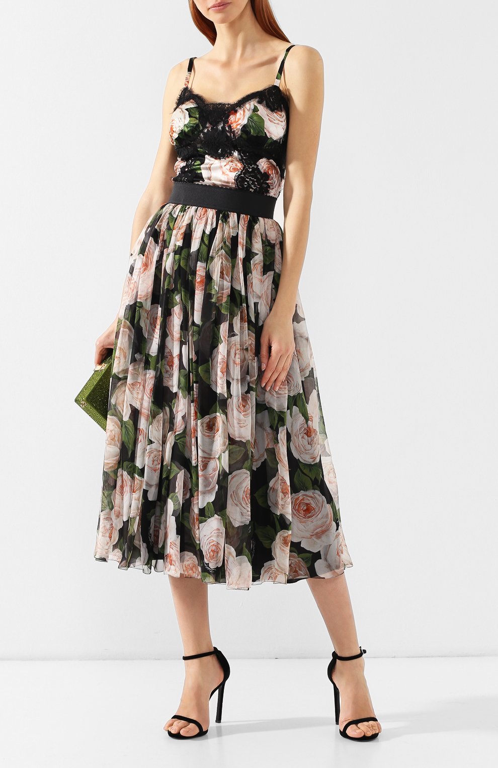 Шелковая юбка DOLCE & GABBANA разноцветного цвета по цене 158000 руб., арт. F4AWRT/HS10C, фото 2 Шелковая юбка DOLCE & GABBANA, арт. F4AWRT/HS10C, фото 2