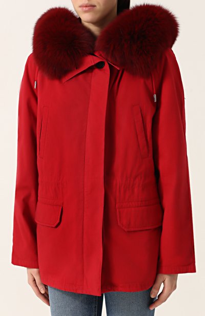 Укороченная парка с капюшоном и подстежкой из меха кролика YS ARMY PARIS, арт. 7WFM01172F03X, фото 3